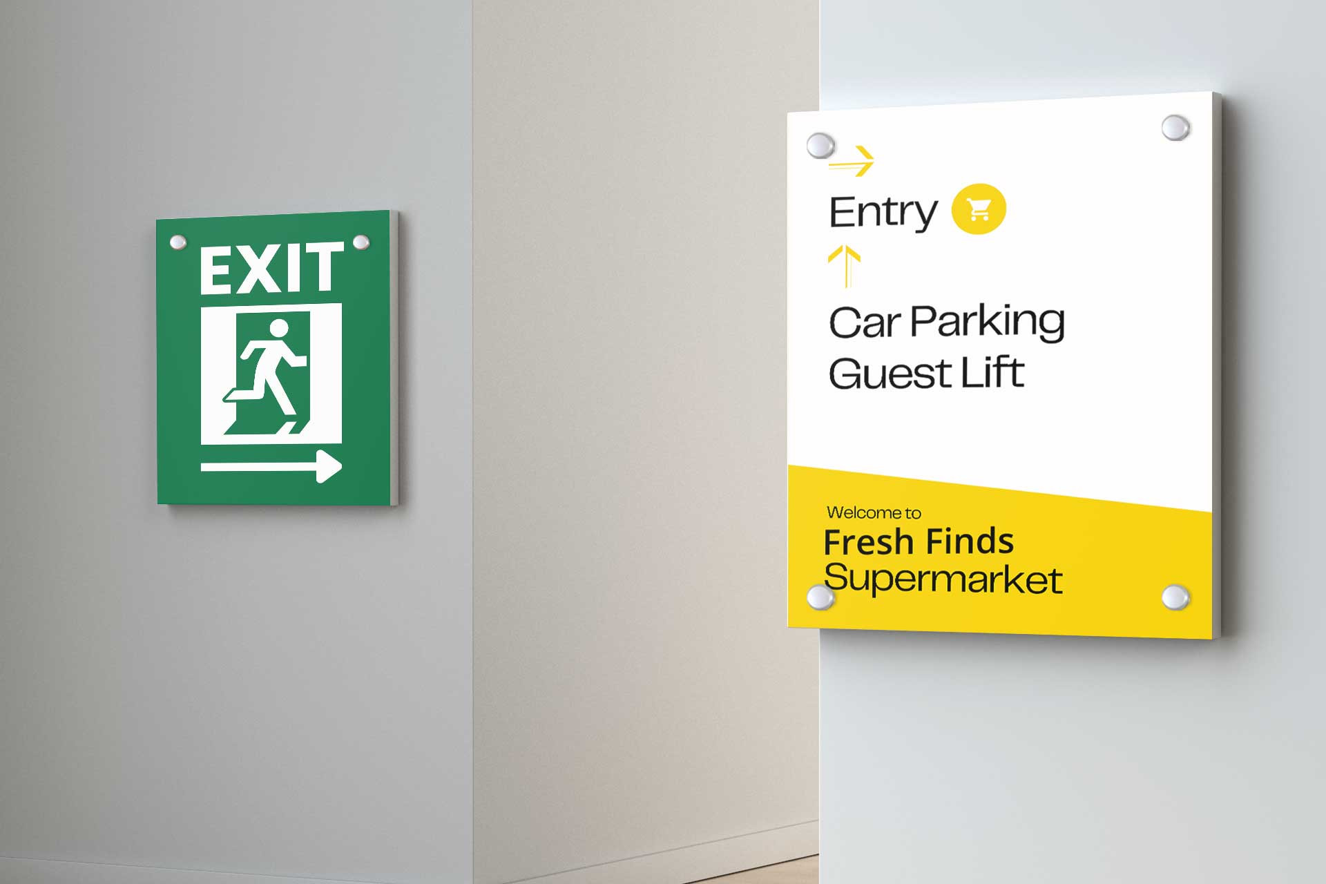 Wall Mount Signage 3mm/ 5mm Sunboard with Eco Solvent Vinyl (Fitting with SS Studs)